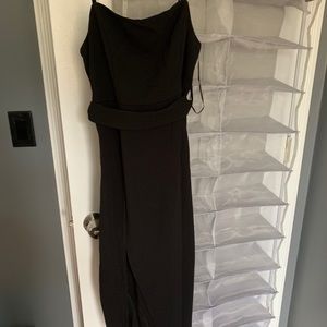 black midi dress